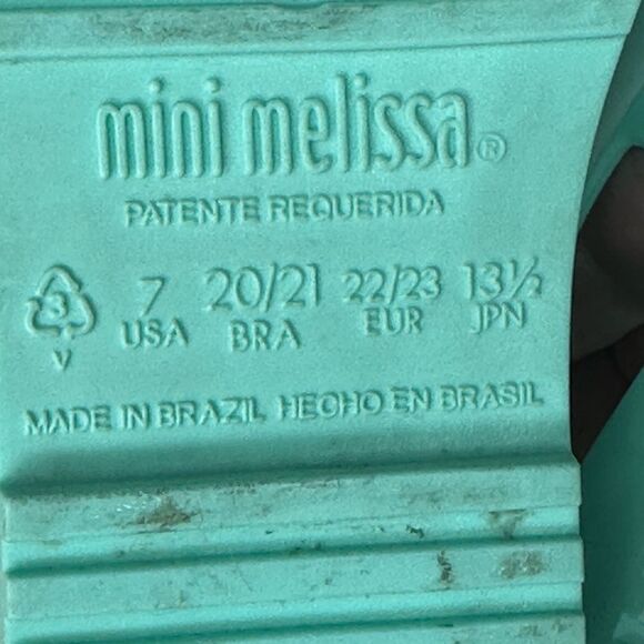 MINI MELISSA Mia + Fabula Mint Green Cat Kitten Sandals Shoes Toddler Girl's  7 - Picture 7 of 8